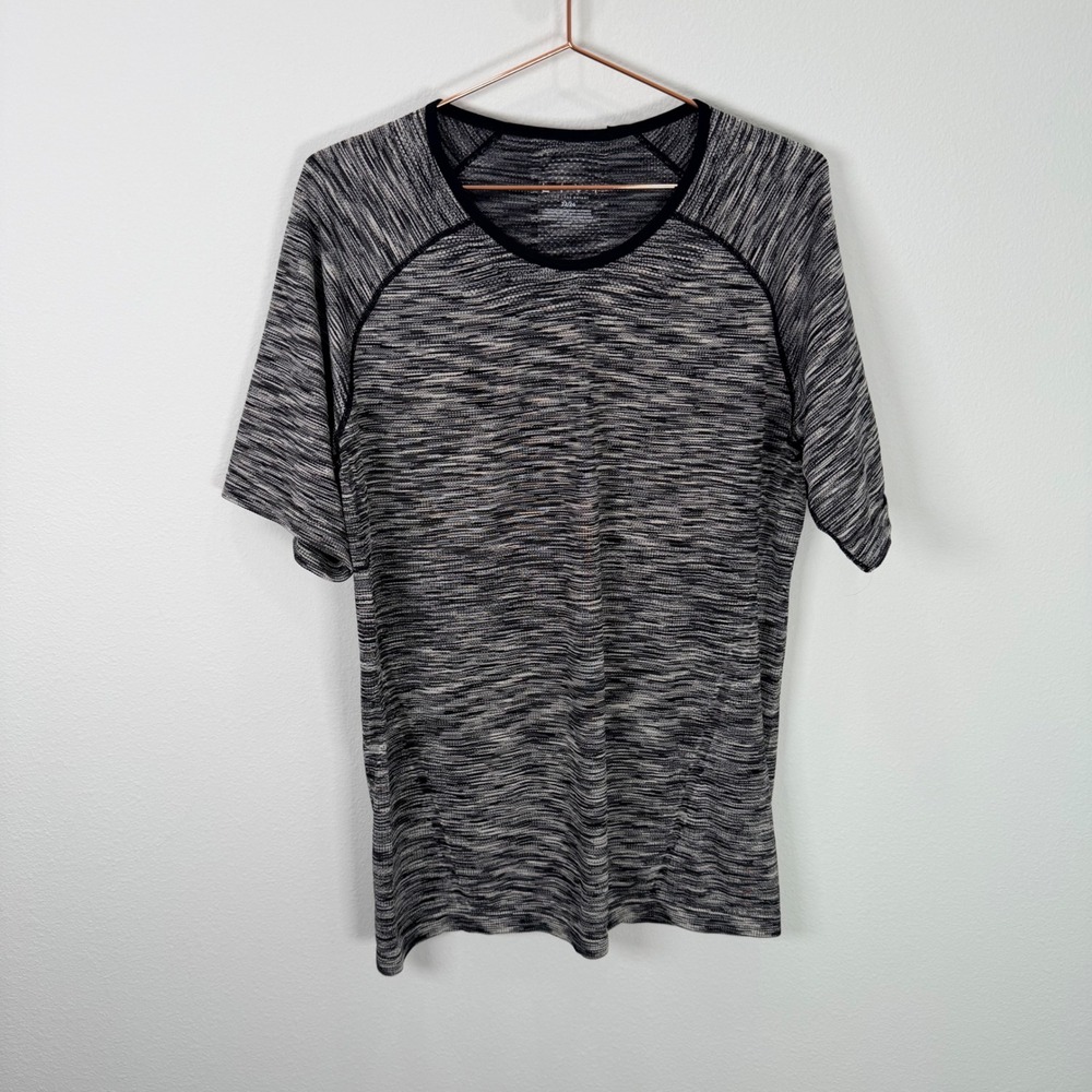 Livi for Lane Bryant Womens Plus 22/24 Active Tee Space Dye Grey Short Sleeve